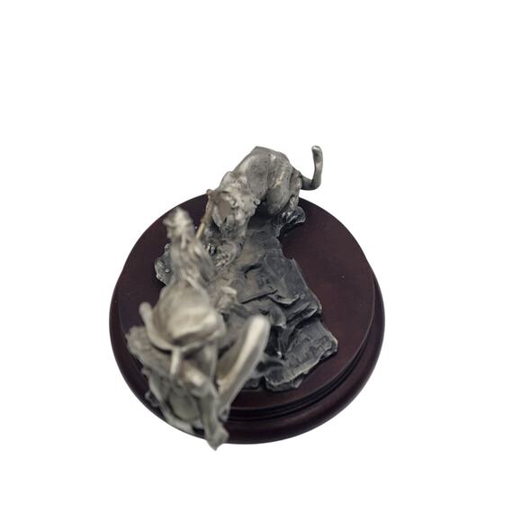 Chilmark Gros Ventre Moment of Truth Michael Boyett 82 Pewter Sculpture Western - Picture 8 of 16